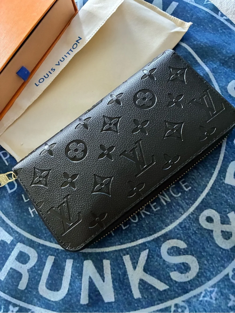 Black LV  monogram embossed Wallet